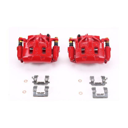 Power Stop 06 - 07 Subaru B9 Tribeca Front Red Calipers w/Brackets - Pair | S3348 - JDMuscleBrake Caliper Adapter BracketspsbS3348