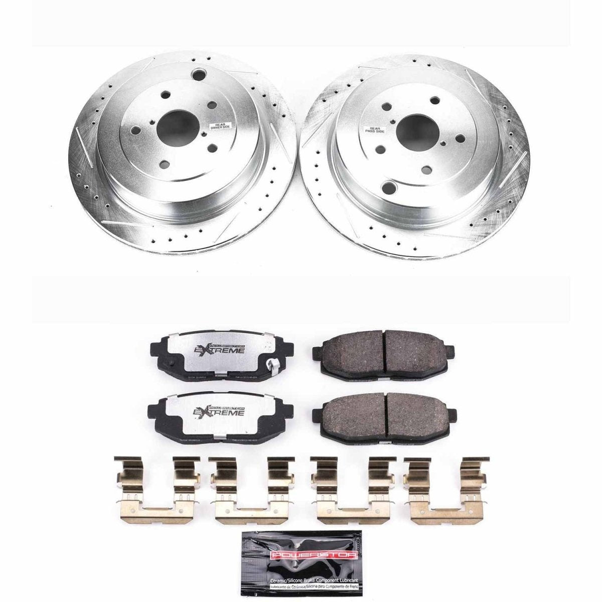 Power Stop 06 - 07 Subaru B9 Tribeca Rear Z26 Street Warrior Brake Kit | K4645 - 26 - JDMuscleBrake KitspsbK4645-26