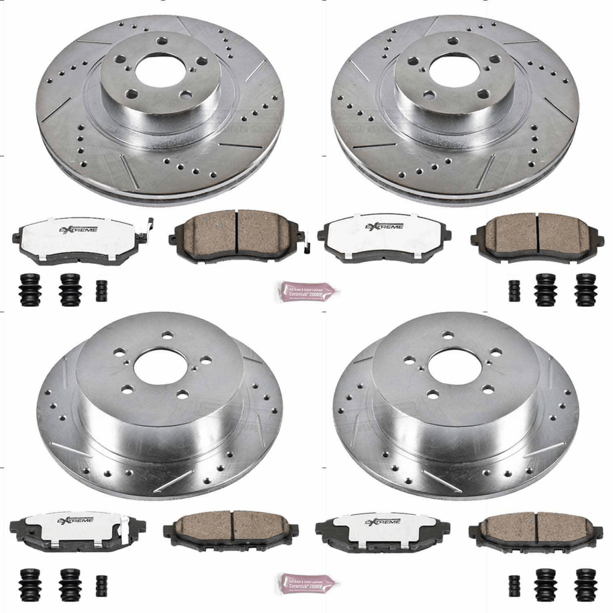 Power Stop 06 - 09 Subaru Legacy Front & Rear Z26 Street Warrior Brake Kit | K4079 - 26 - JDMuscleBrake KitspsbK4079-26