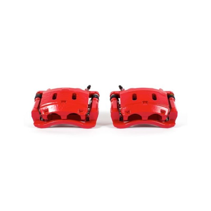 Power Stop 06 - 13 QX56 / 14 - 19 QX80 / 06 - 22 Armada / 08 - 21 Titan Front Red Calipers w/Brackets Pair | L3339 - JDMuscleBrake Caliper Adapter BracketspsbS3338