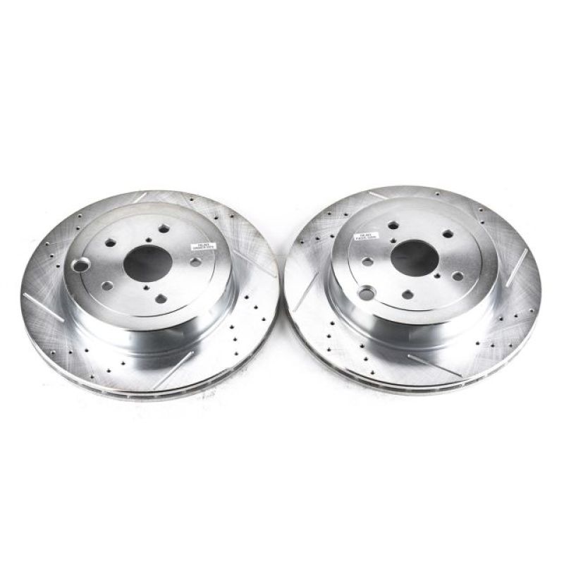 Power Stop 08 - 14 Subaru Impreza Rear Evolution Drilled & Slotted Rotors - Pair | JBR1366XPR - JDMuscleBrake RotorspsbJBR1366XPR