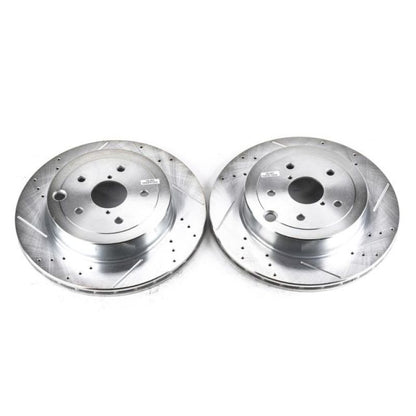 Power Stop 08 - 14 Subaru Impreza Rear Evolution Drilled & Slotted Rotors - Pair | JBR1366XPR - JDMuscleBrake RotorspsbJBR1366XPR