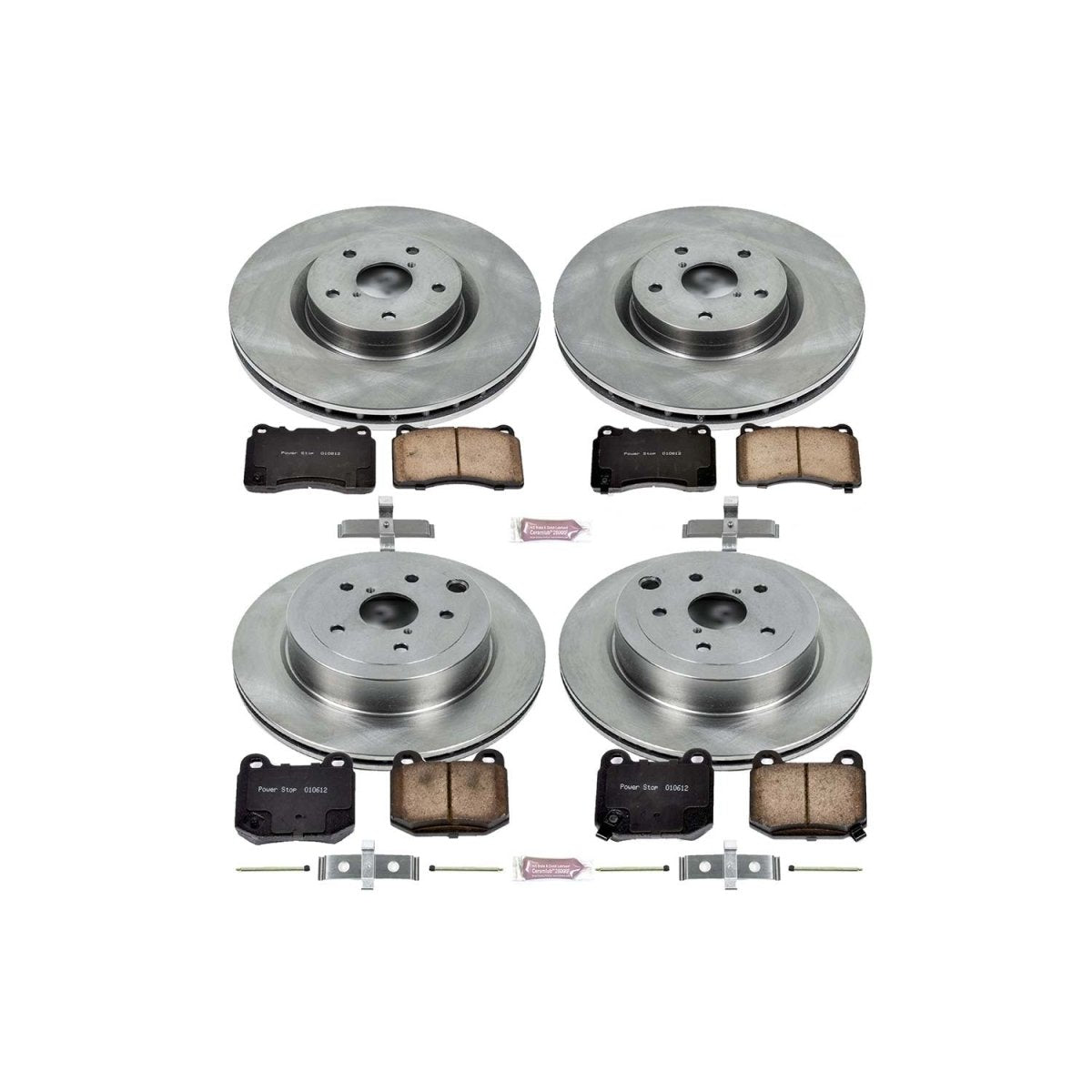 Power Stop 08 - 17 Subaru STI / 20 WRX w/ 4 Piston Front Caliper Front & Rear Autospecialty Brake Kit | KOE4490 - JDMuscleBrake KitspsbKOE4490