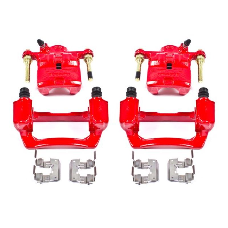 Power Stop 09 - 13 Subaru Forester Rear Red Calipers w/Brackets - Pair | S3424 - JDMuscleBrake Caliper Adapter BracketspsbS3424