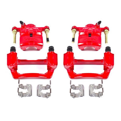 Power Stop 09 - 13 Subaru Forester Rear Red Calipers w/Brackets - Pair | S3424 - JDMuscleBrake Caliper Adapter BracketspsbS3424