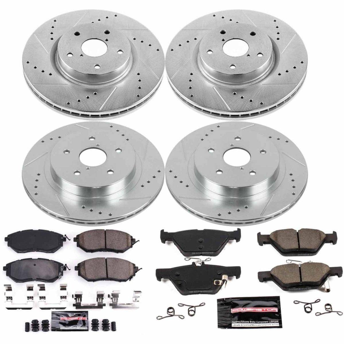 Power Stop 15 - 18 Subaru Legacy Front & Rear Z23 Evolution Sport Brake Kit | K7028 - JDMuscleBrake KitspsbK7028