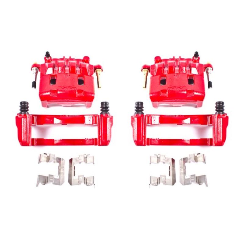 Power Stop 16 - 17 Subaru Crosstrek Front Red Calipers w/Brackets - Pair | S2682A - JDMuscleBrake Caliper Adapter BracketspsbS2682A