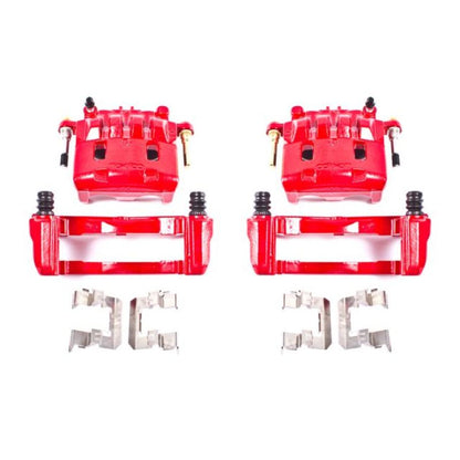 Power Stop 16 - 17 Subaru Crosstrek Front Red Calipers w/Brackets - Pair | S2682A - JDMuscleBrake Caliper Adapter BracketspsbS2682A