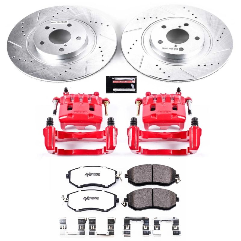 Power Stop 16 - 17 Subaru Crosstrek Z26 Street Kit w/ Calipers - Front | KC6082 - 26 - JDMuscleBrake KitspsbKC6082-26