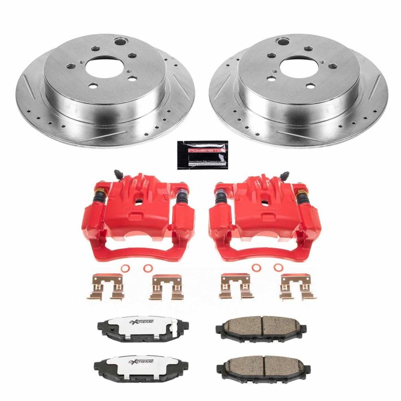 Power Stop 16 - 19 Subaru Crosstrek Rear Z26 Street Warrior Brake Kit w/Calipers | KC6107 - 26 - JDMuscleBrake KitspsbKC6107-26