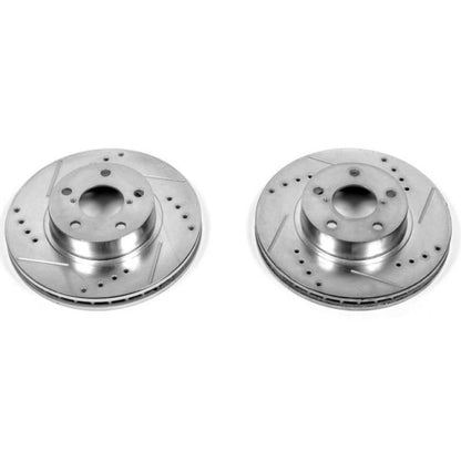 Power Stop 93 - 01 Subaru Impreza Front Evolution Drilled & Slotted Rotors - Pair | JBR358XPR - JDMuscleBrake RotorspsbJBR358XPR
