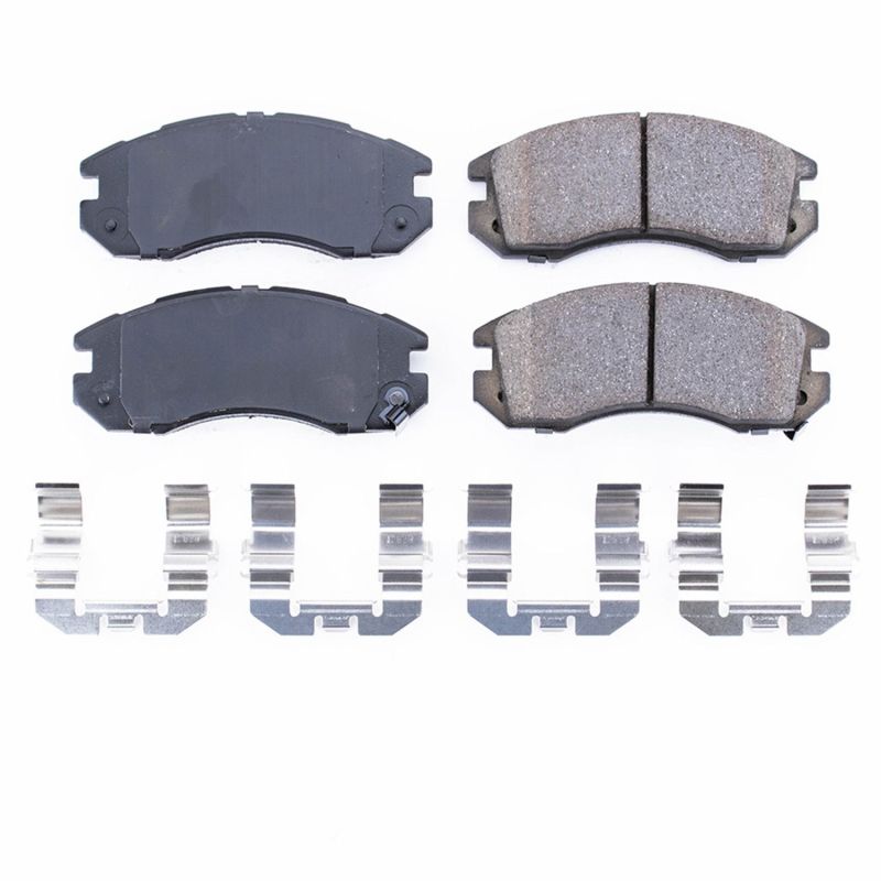 Power Stop 93 - 96 Subaru Impreza Front Z17 Evolution Ceramic Brake Pads w/Hardware | 17 - 470 - JDMuscleBrake Padspsb17-470