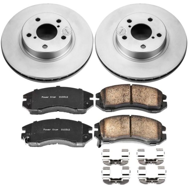 Power Stop 93 - 96 Subaru Impreza Front Z17 Evolution Geomet Coated Brake Kit | CRK443 - JDMuscleBrake KitspsbCRK443