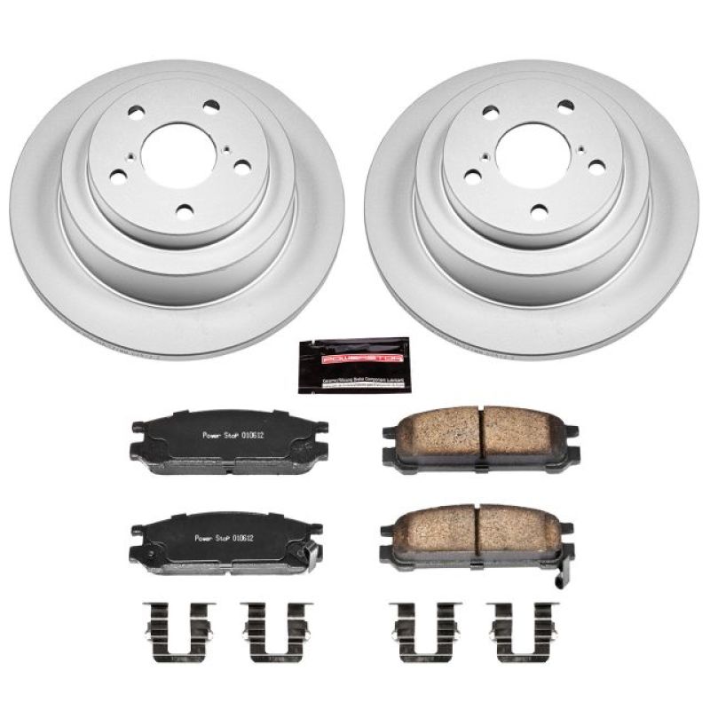 Power Stop 93 - 96 Subaru Impreza Rear Z17 Evolution Geomet Coated Brake Kit | CRK448 - JDMuscleBrake KitspsbCRK448
