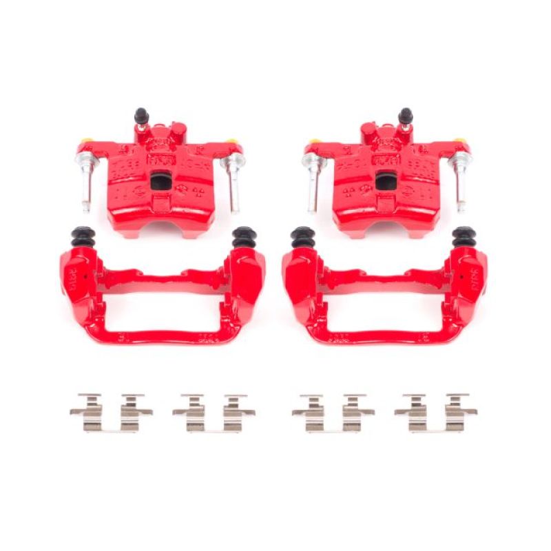 Power Stop 98 - 03 Subaru Forester Rear Red Calipers w/Brackets - Pair | S2066 - JDMuscleBrake Caliper Adapter BracketspsbS2066