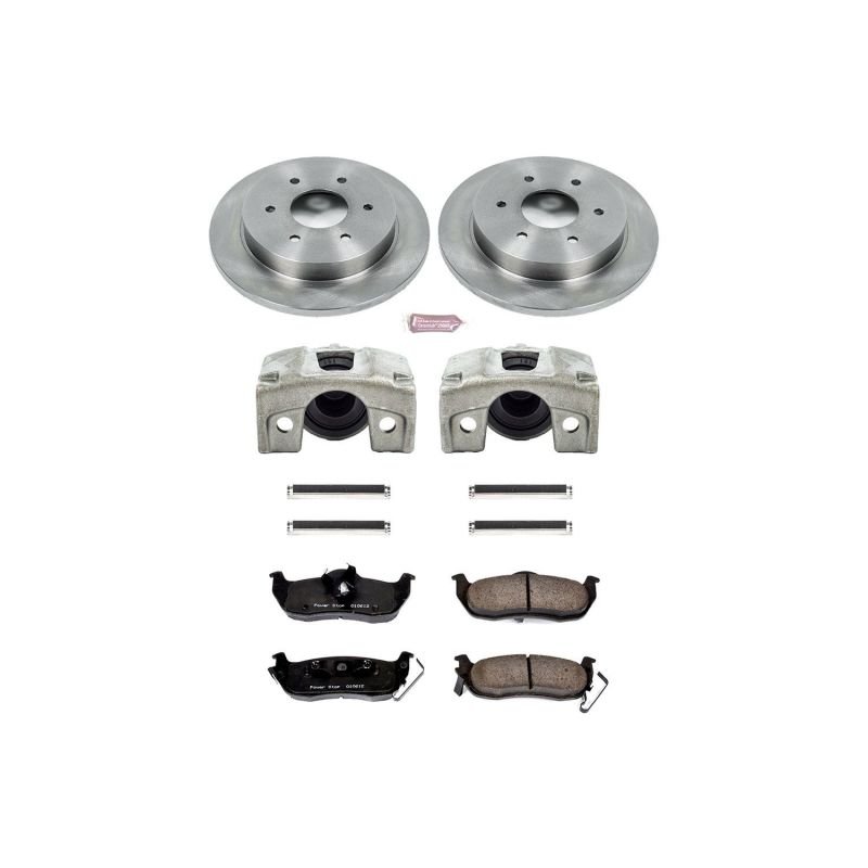 Power Stop Autospecialty Brake Kit w/ Caliper Rear Infiniti QX56 2004 - 2010 / Nissan Pathfinder Armada 2004 / Armada 2005 - 2018 / Titan 2004 - 2015 | KCOE2445 - JDMuscleBrake Caliper Adapter BracketspsbKCOE2445