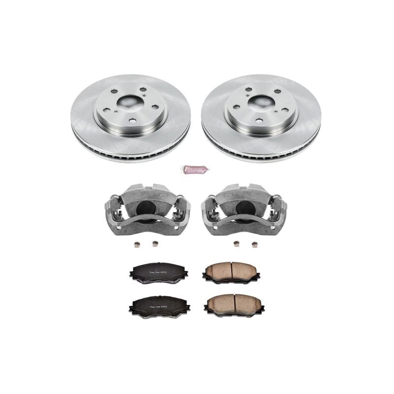 Power Stop Front Autospecialty Brake Kit w/ Calipers Toyota RAV4 2006 - 2018 | KCOE258 - JDMuscleBrake Caliper Adapter BracketspsbKCOE258