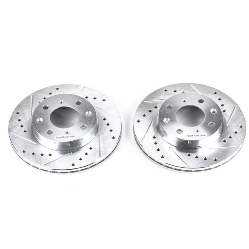 Power Stop Front Evolution Drilled & Slotted Rotors Pair Honda Civic 1988 - 1991 / CRX 1988 - 1991 | JBR304XPR - JDMuscleBrake RotorspsbJBR304XPR