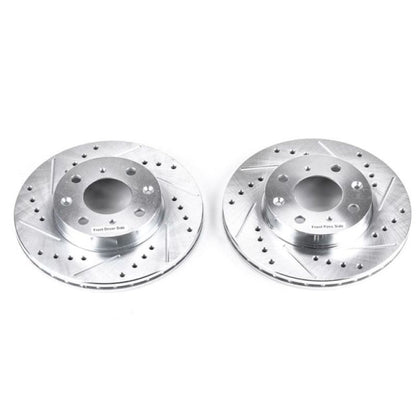 Power Stop Front Evolution Drilled & Slotted Rotors Pair Honda Civic 1988 - 1991 / CRX 1988 - 1991 | JBR304XPR - JDMuscleBrake RotorspsbJBR304XPR