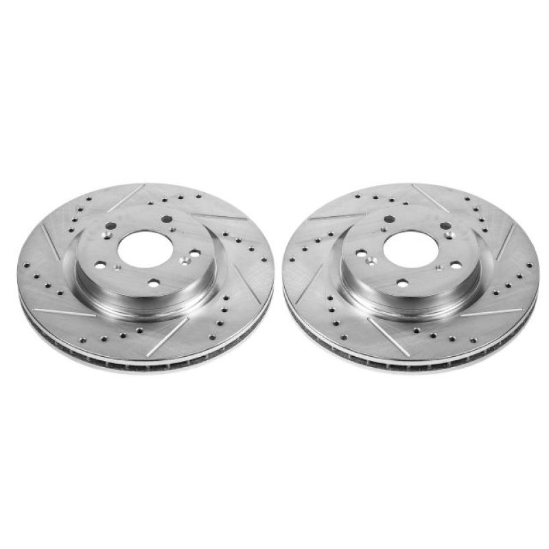 Power Stop Front Evolution Drilled & Slotted Rotors Pair Honda CR - V 2012 - 2016 | JBR1555XPR - JDMuscleBrake RotorspsbJBR1555XPR