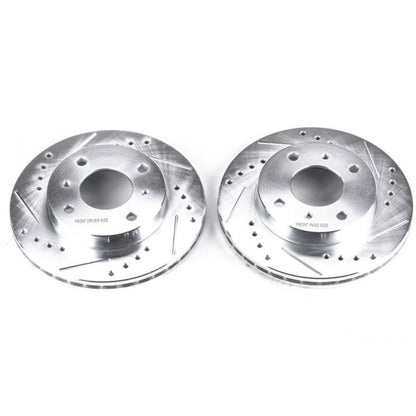 Power Stop Front Evolution Drilled & Slotted Rotors Pair Infiniti G20 1991 - 1996 / Nissan 240SX 1989 - 1998 / Sentra 2000 - 2006 | JBR503XPR - JDMuscleBrake RotorspsbJBR503XPR