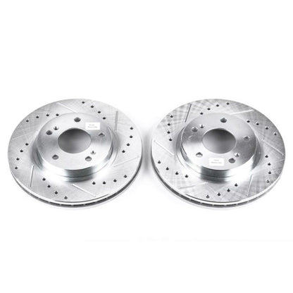 Power Stop Front Evolution Drilled & Slotted Rotors Pair Infiniti I30 2000 - 2001 / Maxima 1999 - 2001 | JBR918XPR - JDMuscleBrakes Package DealspsbJBR918XPR