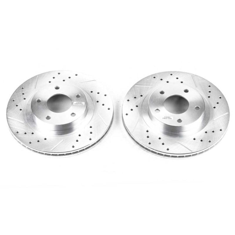 Power Stop Front Evolution Drilled & Slotted Rotors Pair Infiniti I35 2002 - 2004 / Nissan Altima 2002 - 2006 / Maxima 2002 - 2003 | JBR919XPR - JDMuscleBrake RotorspsbJBR919XPR