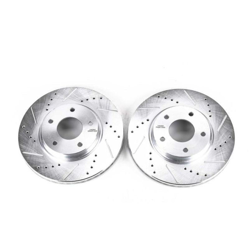 Power Stop Front Evolution Drilled & Slotted Rotors Pair Infiniti Q45 2002 - 2006 / M45 2003 - 2004 / Nissan Quest 2004 - 2017 | JBR1129XPR - JDMuscleBrake RotorspsbJBR1129XPR