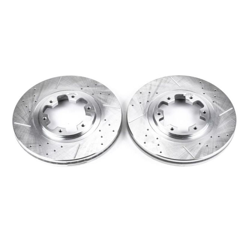 Power Stop Front Evolution Drilled & Slotted Rotors Pair Infiniti QX4 1997 - 2003 / Nissan Pathfinder 1998 - 2004 | JBR917XPR - JDMuscleBrake RotorspsbJBR917XPR