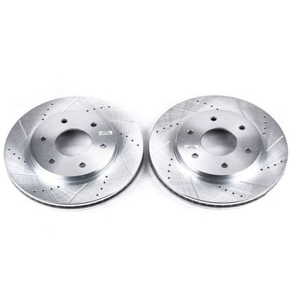 Power Stop Front Evolution Drilled & Slotted Rotors Pair Infiniti QX56 2004 - 2005 / Nissan Pathfinder 2004 / Armada 2004 - 2005 / Titan 2004 - 2005 | JBR993XPR - JDMuscleBrake RotorspsbJBR993XPR