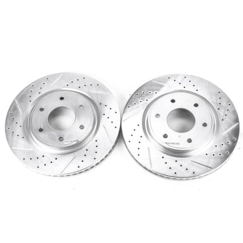 Power Stop Front Evolution Drilled & Slotted Rotors Pair Infiniti QX56 2006 - 2007 / Nissan Armada 2006 - 2007 | JBR1194XPR - JDMuscleBrake RotorspsbJBR1194XPR