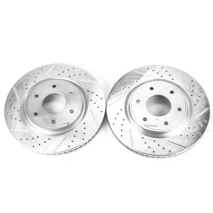 Power Stop Front Evolution Drilled & Slotted Rotors Pair Infiniti QX56 2006 - 2007 / Nissan Armada 2006 - 2007 | JBR1194XPR - JDMuscleBrake RotorspsbJBR1194XPR