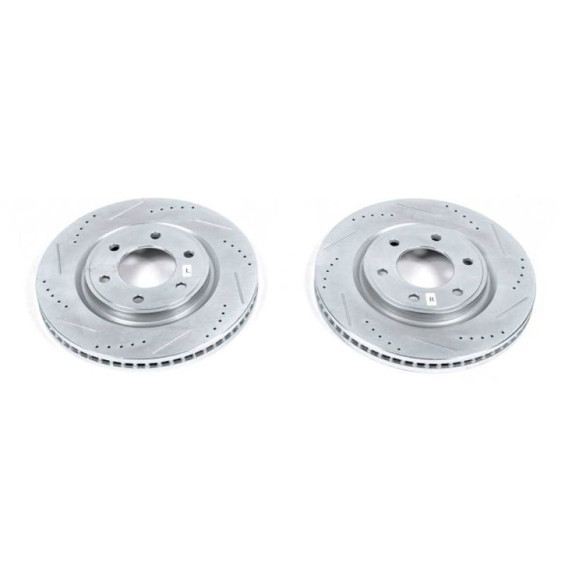 Power Stop Front Evolution Drilled & Slotted Rotors Pair Infiniti QX56 2011 - 2013 / QX80 2014 - 21 / Nissan Armada 2017 - 21 | JBR1552XPR - JDMuscleBrake RotorspsbJBR1552XPR