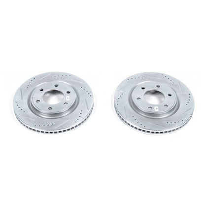 Power Stop Front Evolution Drilled & Slotted Rotors Pair Infiniti QX56 2011 - 2013 / QX80 2014 - 21 / Nissan Armada 2017 - 21 | JBR1552XPR - JDMuscleBrake RotorspsbJBR1552XPR