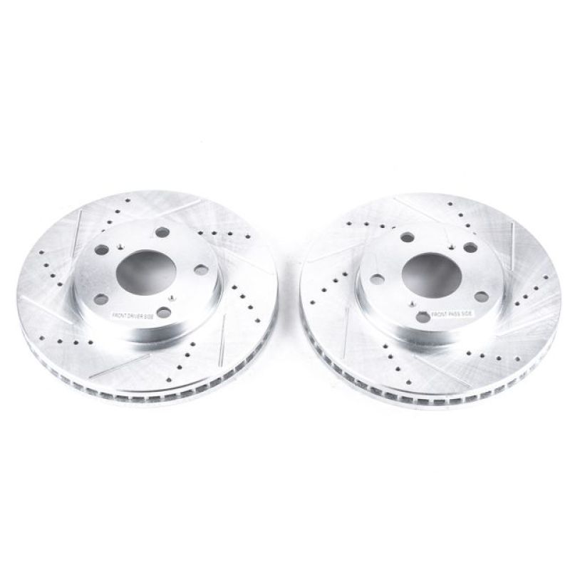 Power Stop Front Evolution Drilled & Slotted Rotors Pair Lexus ES300 1992 - 2001 / Toyota Camry 1992 - 2006 / Avalon 1995 - 2004 / Sienna 1998 - 2003 / Solara 1999 - 2003 | JBR712XPR - JDMuscleBrake RotorspsbJBR712XPR