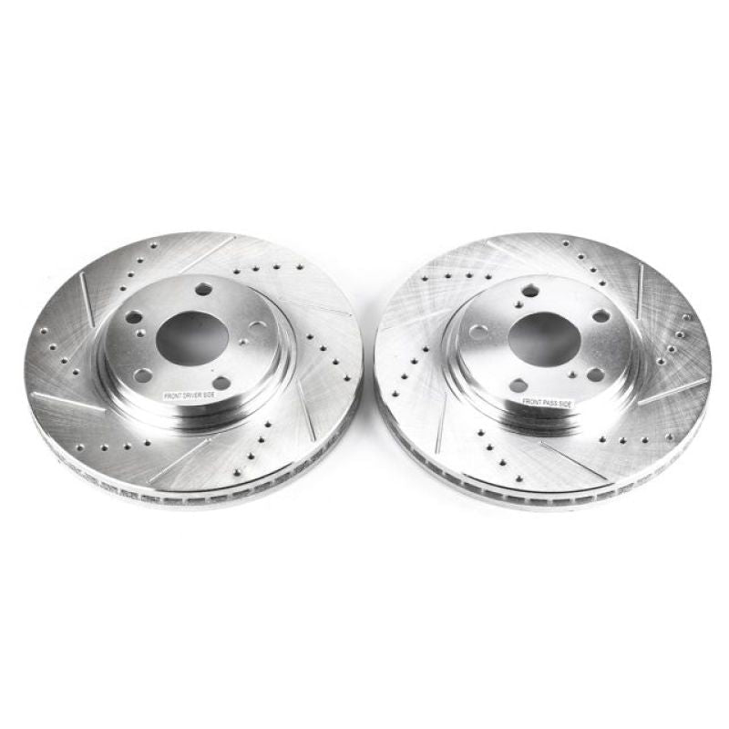 Power Stop Front Evolution Drilled & Slotted Rotors Pair Lexus ES300 2002 - 2003 / ES330 2004 - 2006 / RX300 1999 - 2003 / Toyota Camry 2002 - 2004 / Highlander 2001 - 2007 | JBR737XPR - JDMuscleBrake RotorspsbJBR737XPR