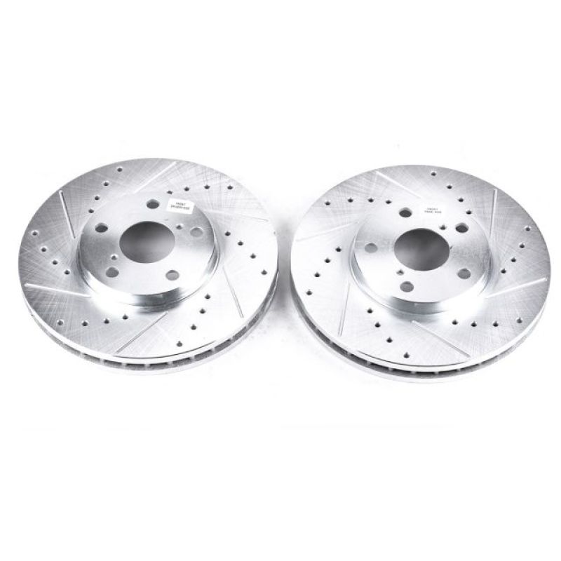 Power Stop Front Evolution Drilled & Slotted Rotors Pair Lexus GS300 1993 - 2005 / SC400 1992 - 2000 / SC300 1999 - 2000 / LS400 1993 - 1994 / GS400 1998 - 2000 / GS430 2001 - 2005 / IS300 2001 - 2005 / SC430 2002 - 2010 | JBR716XPR - JDMuscleBrake RotorspsbJBR716XPR