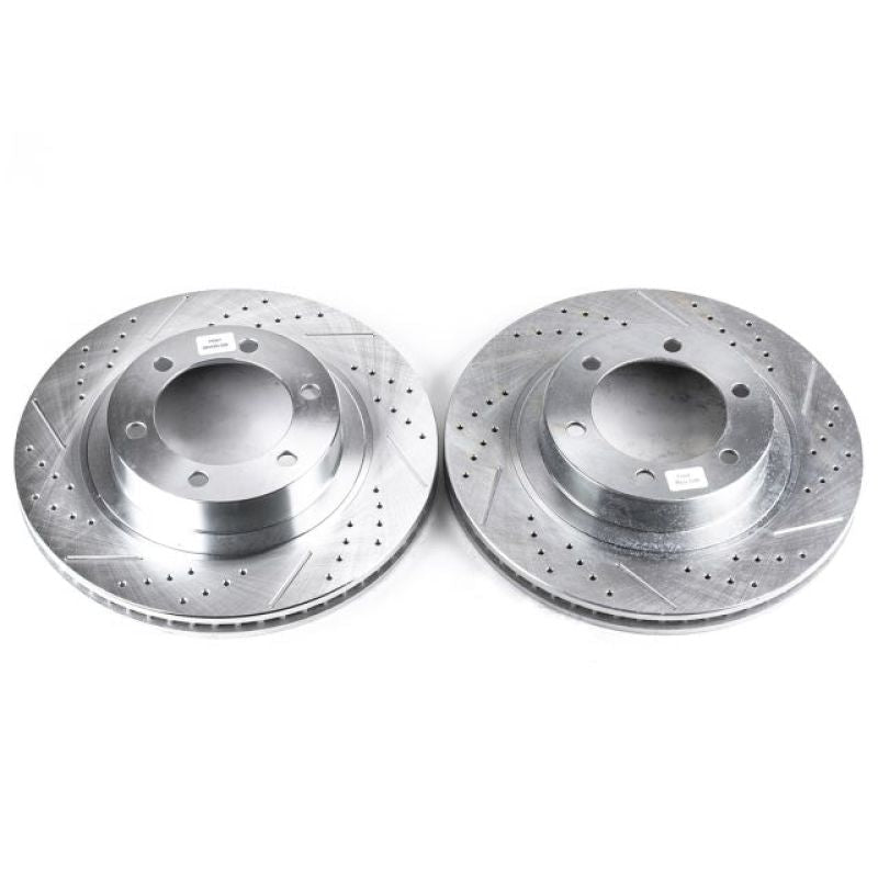 Power Stop Front Evolution Drilled & Slotted Rotors Pair Lexus GX470 2003 - 2009 / Toyota 4Runner 2003 - 2009 - JDMuscleBrake RotorspsbJBR975XPR