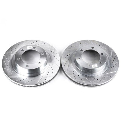 Power Stop Front Evolution Drilled & Slotted Rotors Pair Lexus GX470 2003 - 2009 / Toyota 4Runner 2003 - 2009 - JDMuscleBrake RotorspsbJBR975XPR