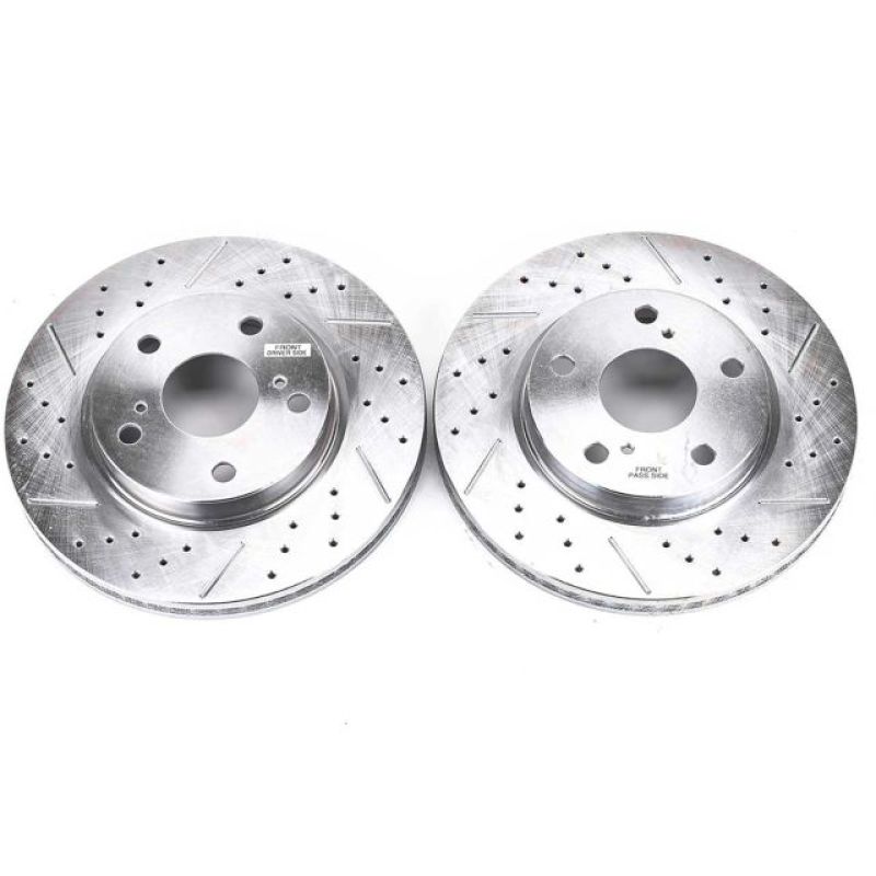 Power Stop Front Evolution Drilled & Slotted Rotors Pair Lexus HS250h 2010 - 2012 / Scion xB 2008 - 2015 / Toyota Prius 2012 - 2017 / RAV4 2006 - 2018 | JBR1303XPR - JDMuscleBrake RotorspsbJBR1303XPR