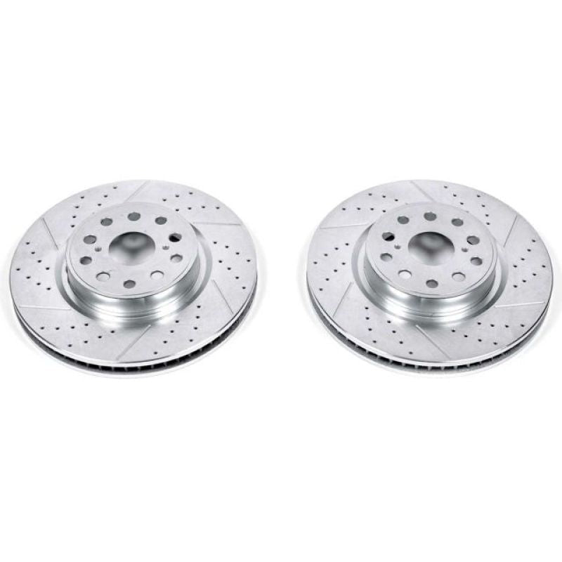 Power Stop Front Evolution Drilled & Slotted Rotors Pair Lexus LS460 2007 - 2017 | JBR1304XPR - JDMuscleBrake RotorspsbJBR1304XPR
