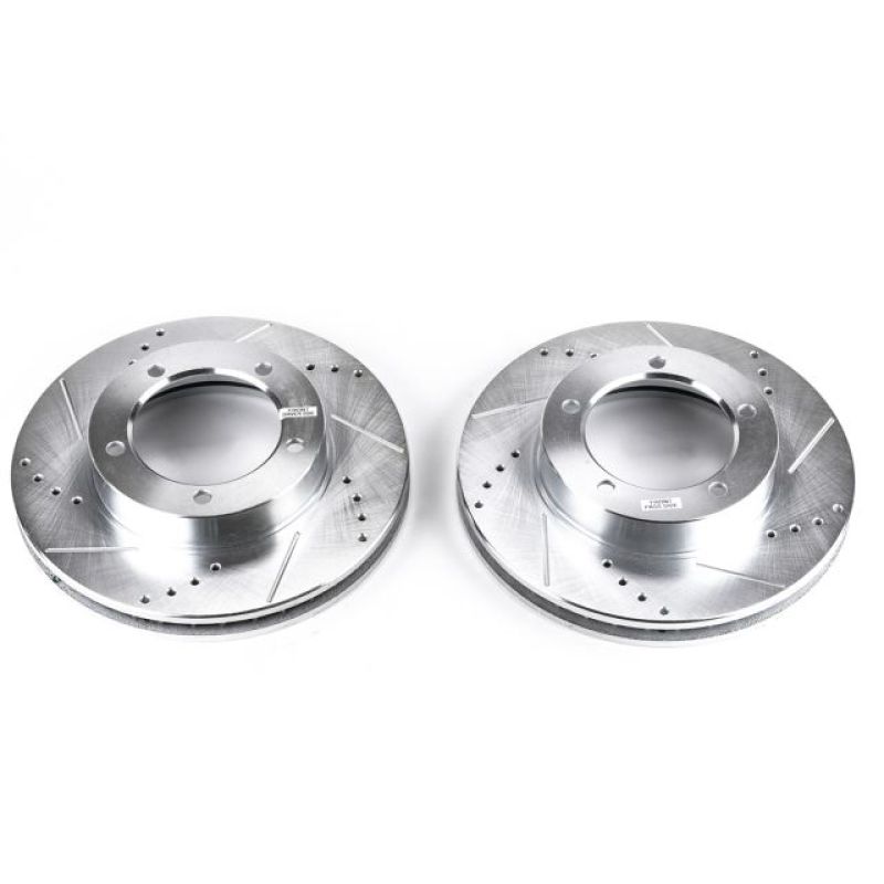 Power Stop Front Evolution Drilled & Slotted Rotors Pair Lexus LX470 1998 - 2007 / Toyota Land Cruiser 1998 - 2007 | JBR735XPR - JDMuscleBrake RotorspsbJBR735XPR