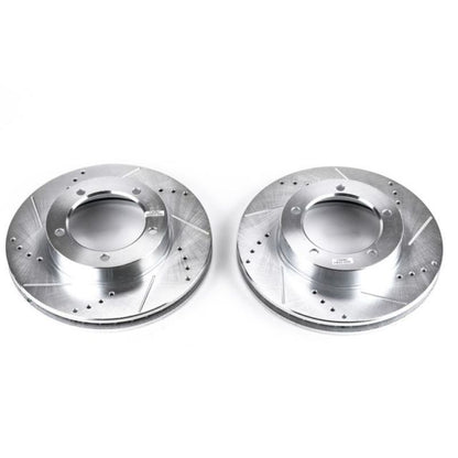 Power Stop Front Evolution Drilled & Slotted Rotors Pair Lexus LX470 1998 - 2007 / Toyota Land Cruiser 1998 - 2007 | JBR735XPR - JDMuscleBrake RotorspsbJBR735XPR