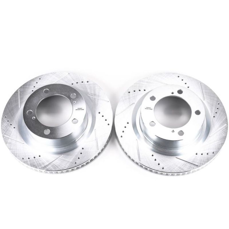 Power Stop Front Evolution Drilled & Slotted Rotors Pair Lexus LX570 2016 - 21 / Toyota Land Cruise 2016 - 21 / Sequoia 2008 - 21 / Tundra 2007 - 21 | JBR1309XPR - JDMuscleBrake RotorspsbJBR1309XPR