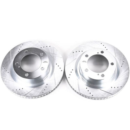 Power Stop Front Evolution Drilled & Slotted Rotors Pair Lexus LX570 2016 - 21 / Toyota Land Cruise 2016 - 21 / Sequoia 2008 - 21 / Tundra 2007 - 21 | JBR1309XPR - JDMuscleBrake RotorspsbJBR1309XPR