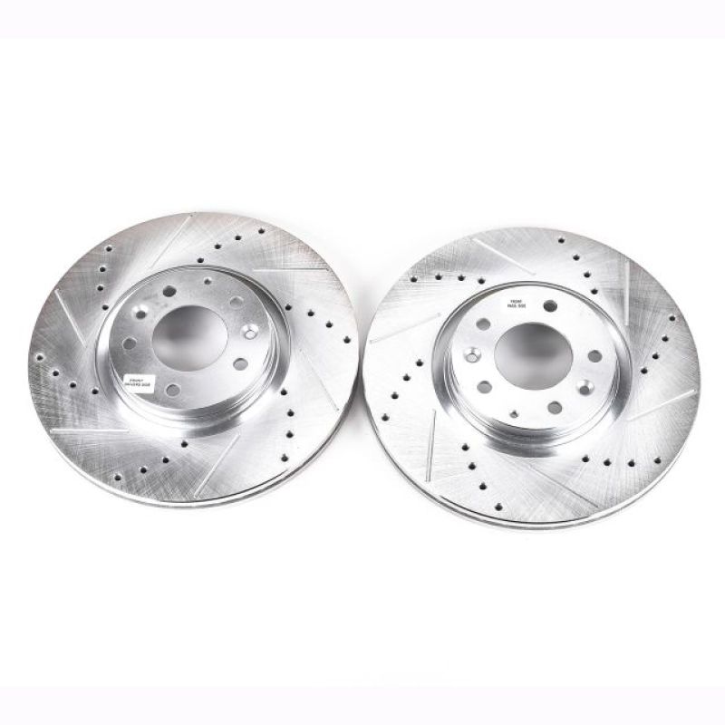 Power Stop Front Evolution Drilled & Slotted Rotors Pair Mazda Mazdaspeed 6 2006 - 2007 | JBR1155XPR - JDMuscleBrake RotorspsbJBR1155XPR