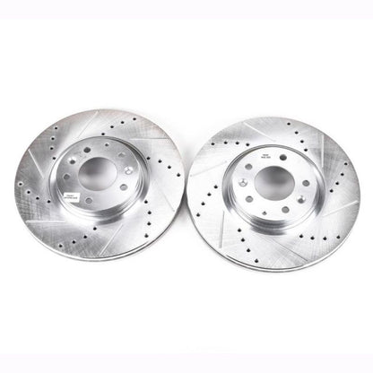Power Stop Front Evolution Drilled & Slotted Rotors Pair Mazda Mazdaspeed 6 2006 - 2007 | JBR1155XPR - JDMuscleBrake RotorspsbJBR1155XPR