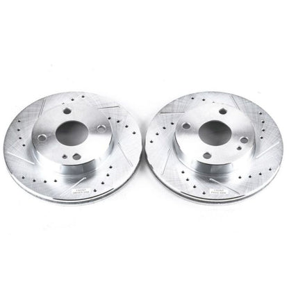 Power Stop Front Evolution Drilled & Slotted Rotors Pair Mazda Miata 1990 - 1993 | JBR543XPR - JDMuscleBrake RotorspsbJBR543XPR