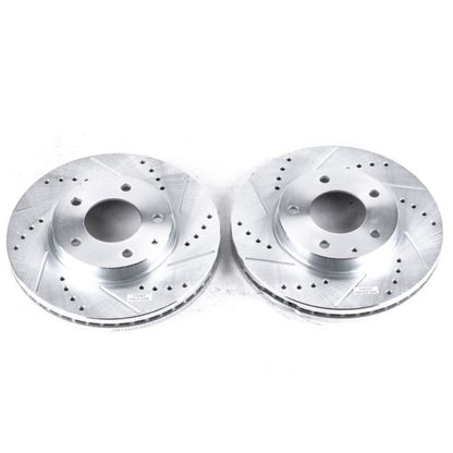 Power Stop Front Evolution Drilled & Slotted Rotors Pair Mazda Millenia 1995 - 2000 / MPV 2000 - 2006 | JBR762XPR - JDMuscleBrake RotorspsbJBR762XPR