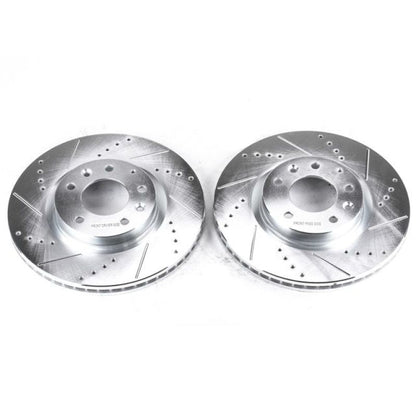 Power Stop Front Evolution Drilled & Slotted Rotors Pair Mazda RX - 8 2004 - 2008 | JBR967XPR - JDMuscleBrake RotorspsbJBR967XPR